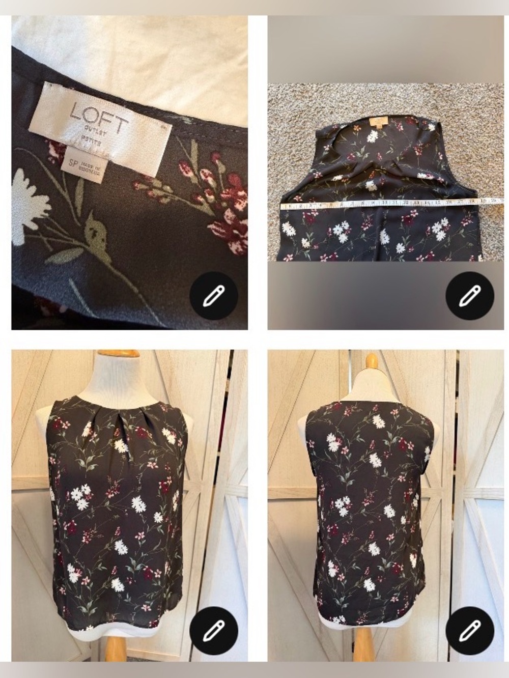 LOFT Floral Shell Top - Small - Picture 10 of 16